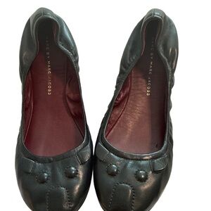Marc Jacobs Black Leather Mouse Flats